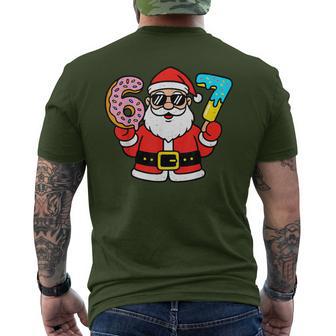 67 Meme Six Seven Santa Christmas Gen Z Alpha Meme Men's T-shirt Back Print - Thegiftio UK