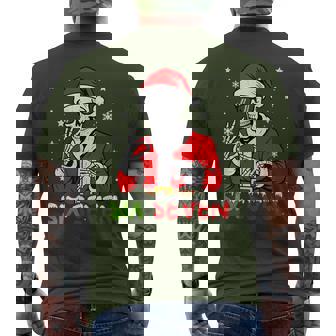 67 Meme Six Seven Skeleton Santa Christmas Gen Z Slang Men's T-shirt Back Print - Monsterry