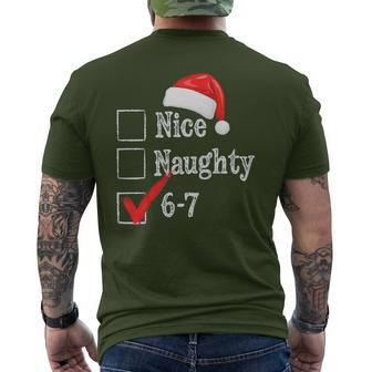 67 Nice Naughty Six Seven Christmas Brain Rot Meme Men's T-shirt Back Print - Thegiftio UK