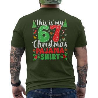 This Is My 67 Pajama Six Seven Christmas 67Th Birthday Men's T-shirt Back Print - Thegiftio UK