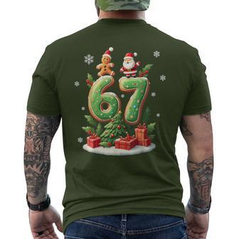67 Six Seven Christmas Santa Claus Pajamas Matching 6-7 Xmas Men's T-shirt Back Print - Thegiftio UK