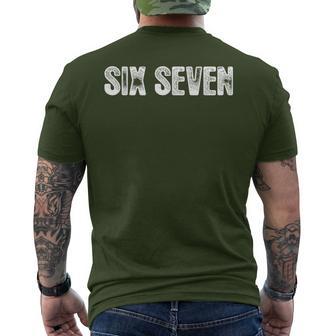67 Six Seven Meme Gen Alpha Slang Santa Hat Christmas Men's T-shirt Back Print - Thegiftio UK