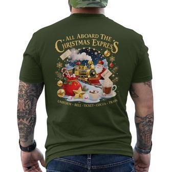 All Aboard The Christmas Express Train Santa Holiday Men's T-shirt Back Print - Thegiftio UK