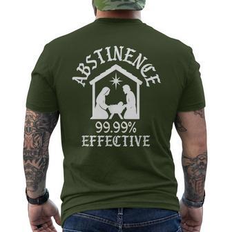 Abstinence 9999 Percent Effective Nativity Christmas Joke Men's T-shirt Back Print - Thegiftio UK