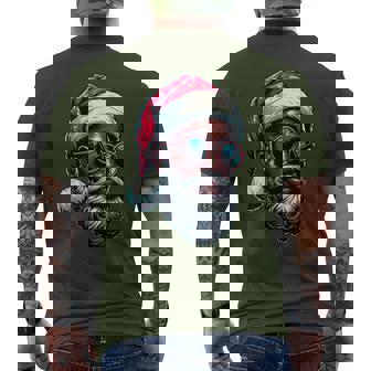 African American Christmas Pajama Xmas Afro Santa Claus Pj Men's T-shirt Back Print | Mazezy