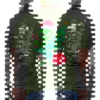 Alien Christmas Tree Lights Festive Xmas Boys Men's T-shirt Back Print - Thegiftio