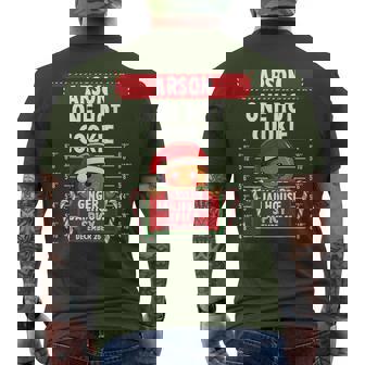 Arson Ginger Jailhouse Christmas Gingerbread Holiday Pajamas Men's T-shirt Back Print | Mazezy