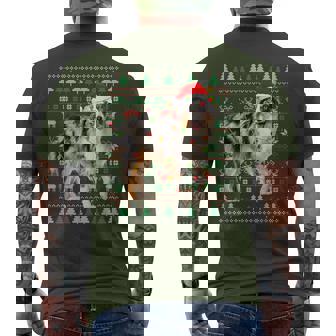 Australian Shepherd Dog Christmas Ugly Sweater Santa Xmas Men's T-shirt Back Print - Thegiftio