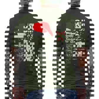 Bah Humbug Skull Hat Santa's Favorite Candy Christmas Pajama Men's T-shirt Back Print | Mazezy