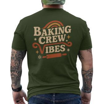 Baking Crew Vibes Retro Christmas Bake Team Cookie Pajamas Men's T-shirt Back Print - Seseable