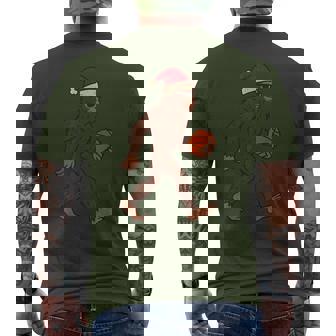 Basketball Christmas Sasquatch Santa Xmas Men's T-shirt Back Print - Seseable