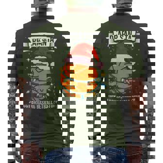 Basketball Player Christmas Hat Lights Ball Dear Santa Men's T-shirt Back Print - Thegiftio