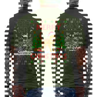 Bengal Cat Ugly Xmas Bengal Cats Merry Christmas Men's T-shirt Back Print | Seseable CA