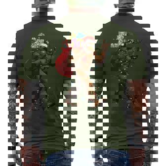 Bigfoot Christmas Boys Xmas Tree Lights Sasquatch Men's T-shirt Back Print - Seseable