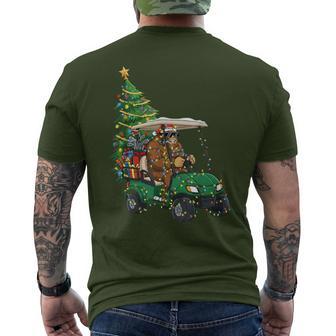 Bigfoot Christmas Golf Cart Lights Sasquatch Xmas Golfing Men's T-shirt Back Print - Thegiftio UK