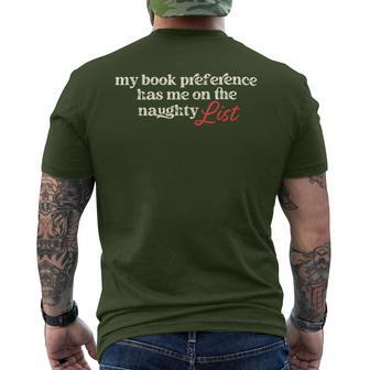 My Book Preference Has Me On The Naughty List For Christmas Men's T-shirt Back Print - Thegiftio UK
