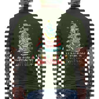 All Booked For Christmas Throne Of Class Xmas Tree Men's T-shirt Back Print | Mazezy