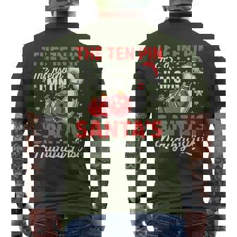 Bowling Naughty List Christmas Humor Men's T-shirt Back Print | Mazezy