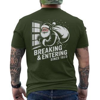 Breaking And Entering Since 1823 Bad Christmas Santa Men's T-shirt Back Print - Thegiftio UK