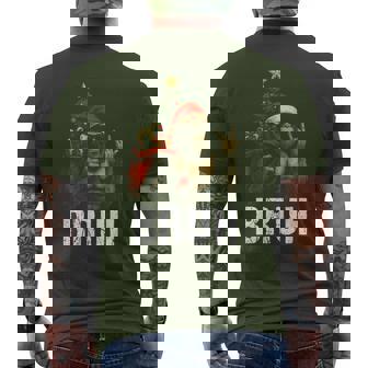 Bruh Bigfoot Christmas Christmas Tree Xmas Sasquatch Men's T-shirt Back Print - Thegiftio