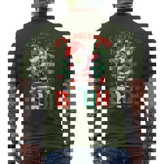 Bruh Dabbing Christmas Holiday Santa Claus Xmas Boys Men's T-shirt Back Print - Thegiftio