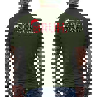 Bruh Christmas Plaid Ns Boys Xmas Pajamas Men's T-shirt Back Print | Mazezy