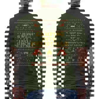 Camping Christmas Vintage Santa Hiking Xmas Men's T-shirt Back Print - Seseable