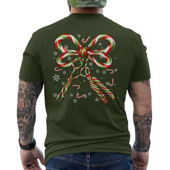 Candy Canes Bow Tie Hair Stylist Tools Christmas Baker Lover Men's T-shirt Back Print - Thegiftio