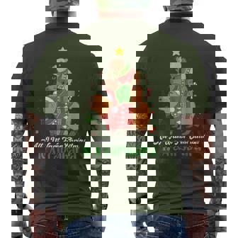 Capy Christmas Cute Capybara Xmas Tree Pjs Animal Lover Men's T-shirt Back Print - Monsterry