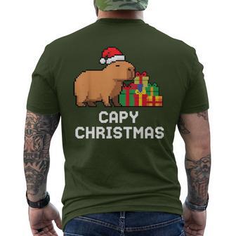 Capybara Christmas Capy Holidays Men's T-shirt Back Print - Thegiftio UK