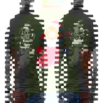 Capybara Christmas Stocking Animal Lovers Festive Holiday Men's T-shirt Back Print - Monsterry