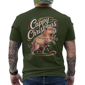 Capybara Lover Cappy Christmas Cappybara Men's T-shirt Back Print - Thegiftio UK