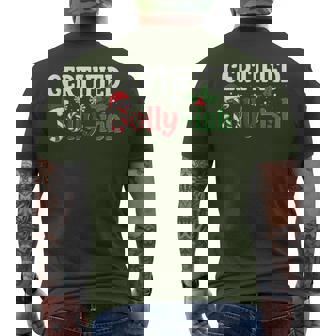 Certified Jolly-Ish Fun Christmas Spirit Men's T-shirt Back Print - Monsterry