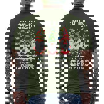 Chillin' With My Gnomies Family Gnome Christmas Men's T-shirt Back Print | Mazezy