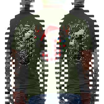 Christmas Alphabet A–Z Personalized Christmasing Men's T-shirt Back Print - Thegiftio