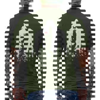 Christmas Bigfoot Sasquatch Tree Lights Xmas Boys Men's T-shirt Back Print - Thegiftio