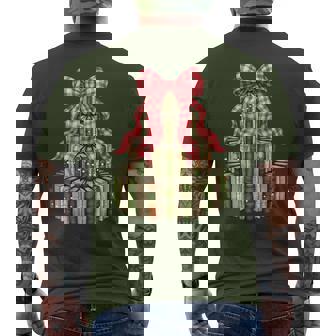 Christmas Book Tree Teachers Retro Christmas Santa Xmas Men's T-shirt Back Print - Thegiftio