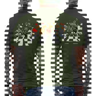 Christmas Capybara Reindeer Santa Capy Xmas Animal Lovers Men's T-shirt Back Print - Monsterry