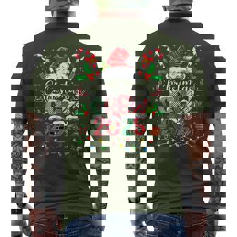 Christmas Crew 2025 Santa Hat Xmas Pajamas Matching Family Men's T-shirt Back Print - Seseable