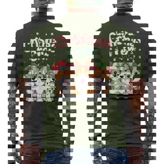 Christmas Crew Xmas Puppy Dog Christmas Welsh Corgi Men's T-shirt Back Print | Mazezy