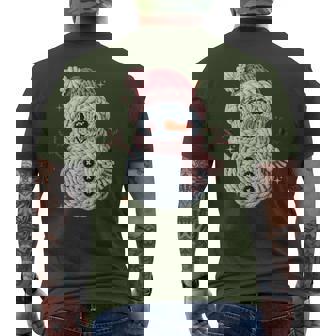 Christmas Crochet Faux Yarn Crochet Snowman Men's T-shirt Back Print | Seseable CA