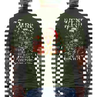 Christmas Dogs Dachshund Santa Claus Dachshund Xmas Wiener Adults Black Small Short Sleeve Humorous Modern Crew Neck Polyester 100 Men's T-shirt Back Print - Monsterry