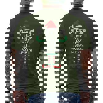 Christmas Elf Says 6 7 Six Seven Gen Z Alpha Meme Slang Men's T-shirt Back Print - Monsterry