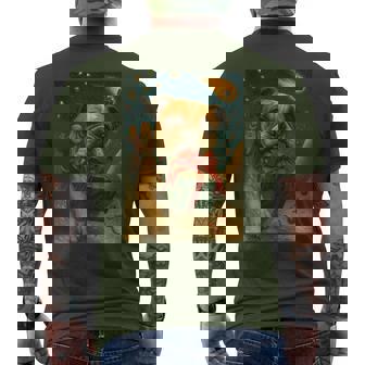 Christmas English Bulldog Dog Selfie & Santa Men's T-shirt Back Print - Seseable