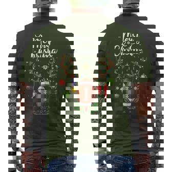 Christmas Football Ball Xmas Lights Boys Sport Men's T-shirt Back Print - Thegiftio