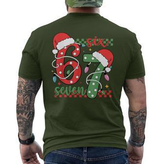 Christmas Six Seven 6 7 Meme Gen Alpha Slang 6 7 Hands Men's T-shirt Back Print - Thegiftio UK