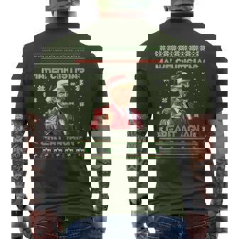 Make Christmas Great Again Santa Trump 2025 Xmas Men's T-shirt Back Print | Mazezy