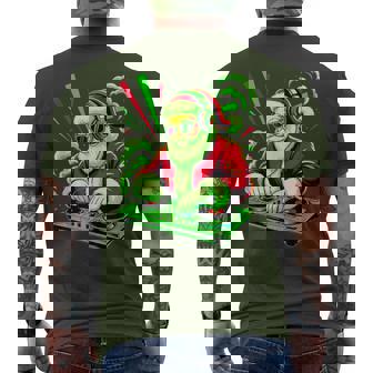 Christmas House Music Festival Santa Dj Techno Rave Edm Xmas Men's T-shirt Back Print - Thegiftio