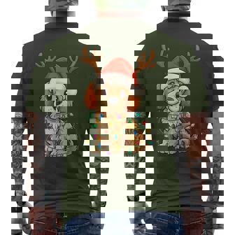 Christmas Light Reindeer Santa Hat Cockapoo Xmas Men's T-shirt Back Print | Seseable CA