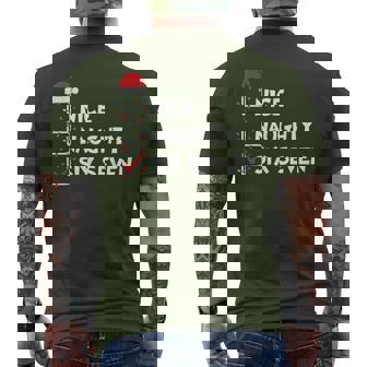 Christmas List Nice Naughty Six Seven Meme 67 6 7 Xmas Humor Men's T-shirt Back Print | Mazezy